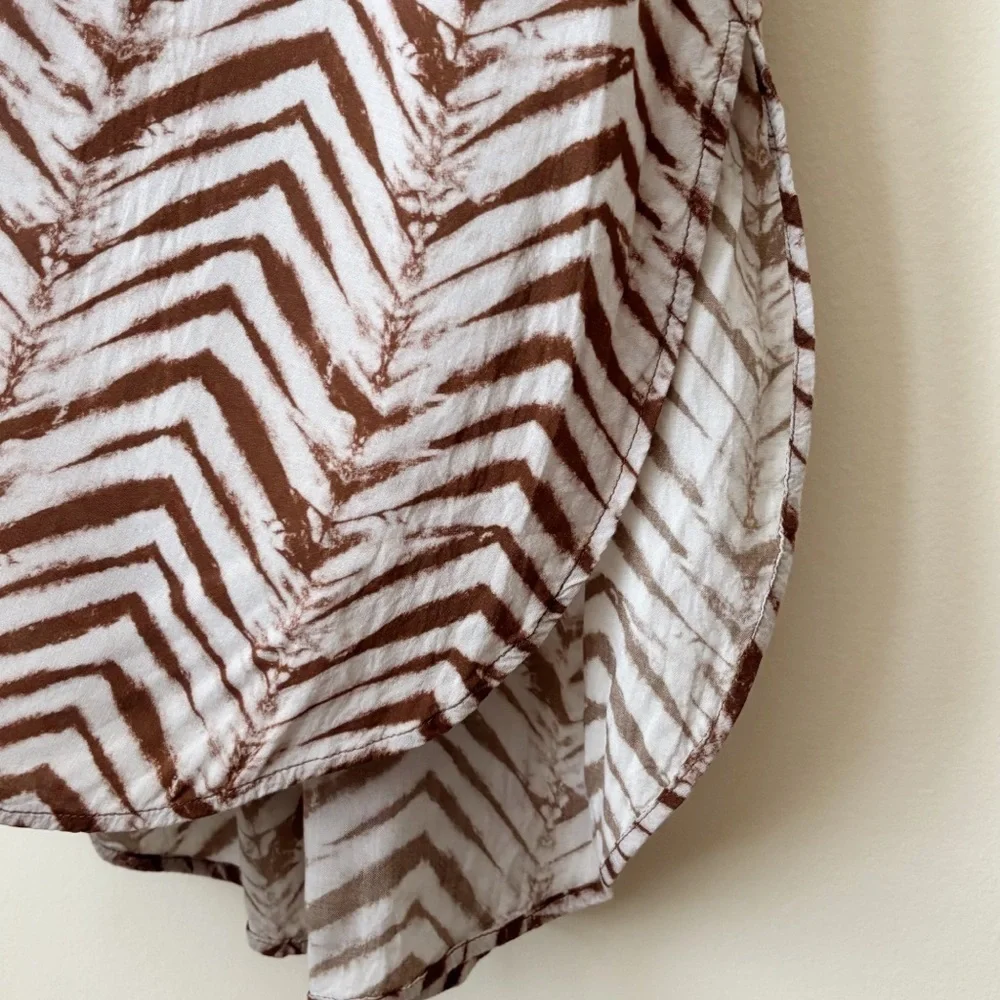Bella Dahl Flowy Chevron Print Midi Dress XS Bohemian Summer - Picture 4 of 11